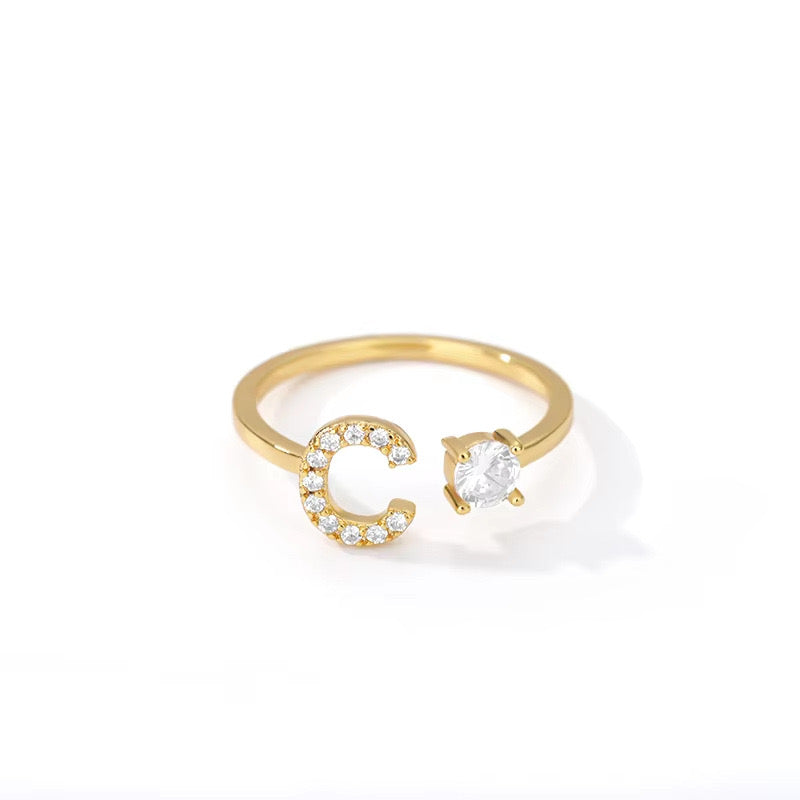 Bague Initiale Ajustable - "La Signature".